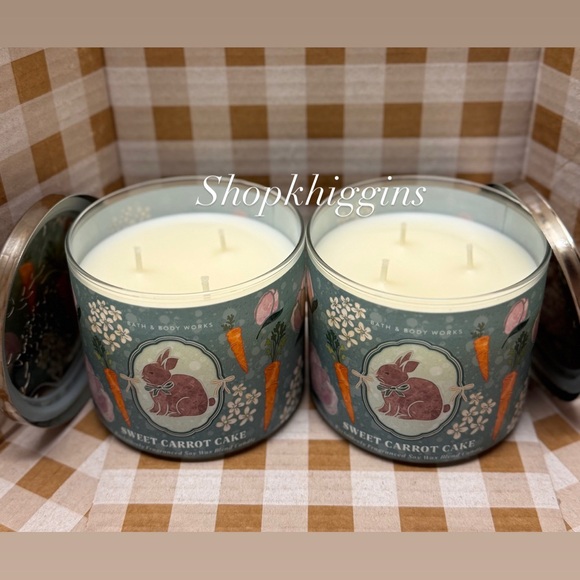 NEW B&BW (2) Sweet Carrot Cake 3 Wick Candles - Picture 3 of 4